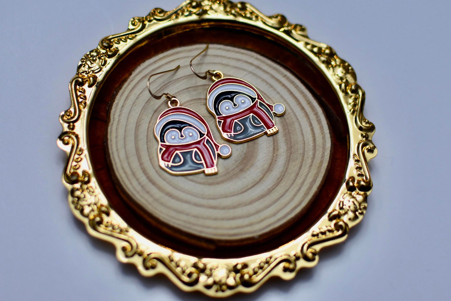 14k Gold Filled Christmas Penguin Earrings