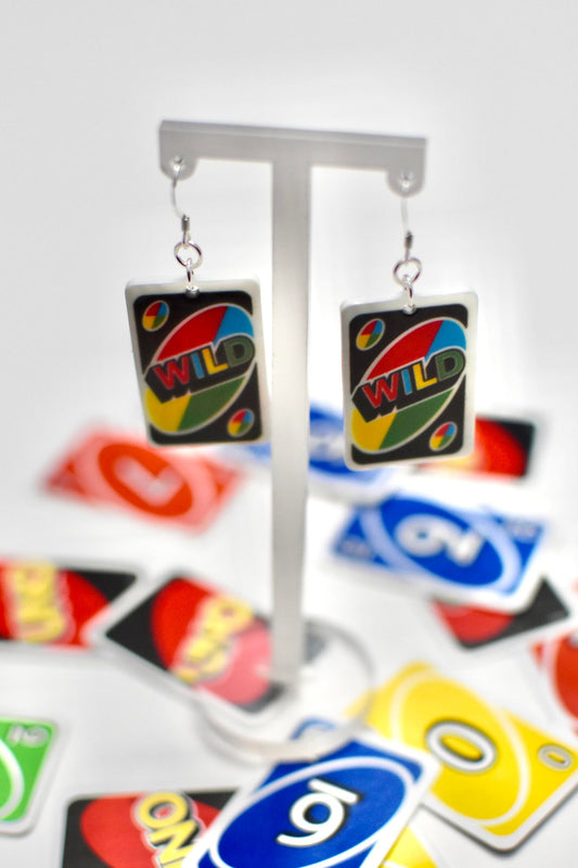 Uno Card Earrings