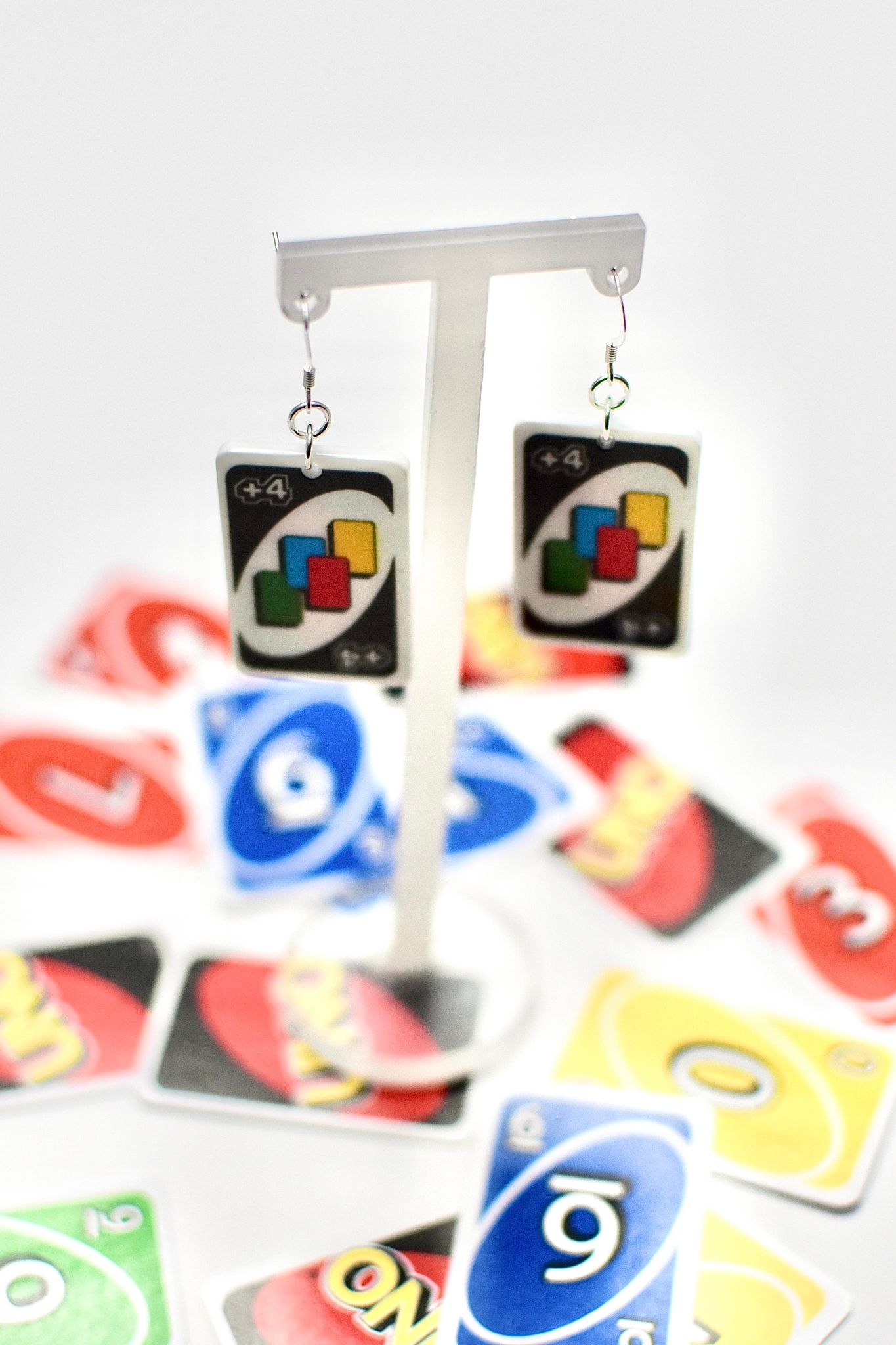 Uno Card Earrings