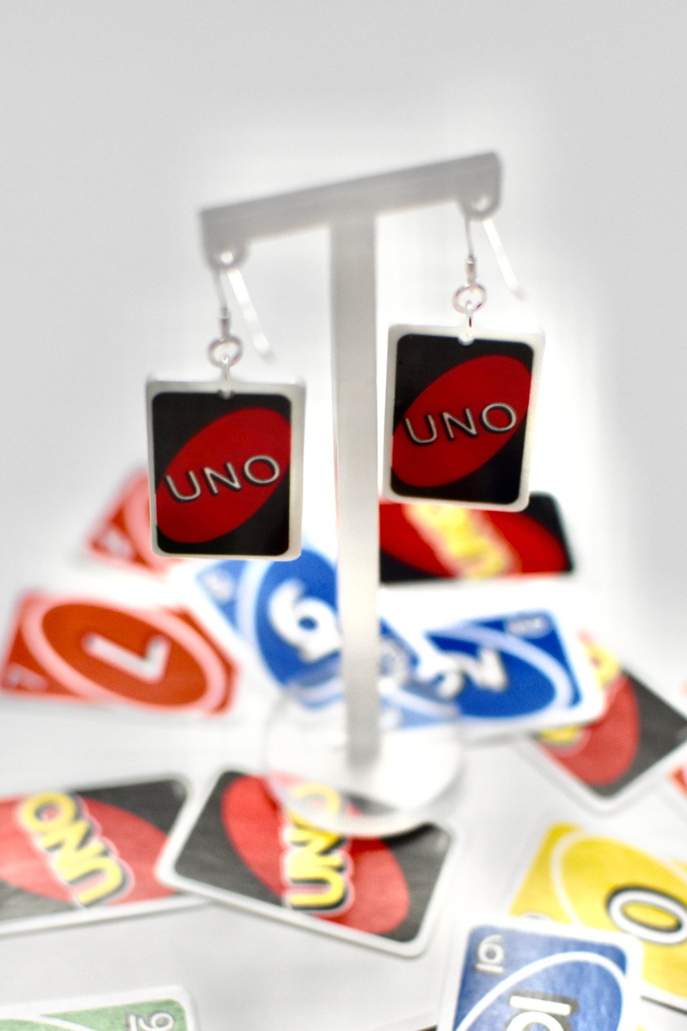 Uno Card Earrings