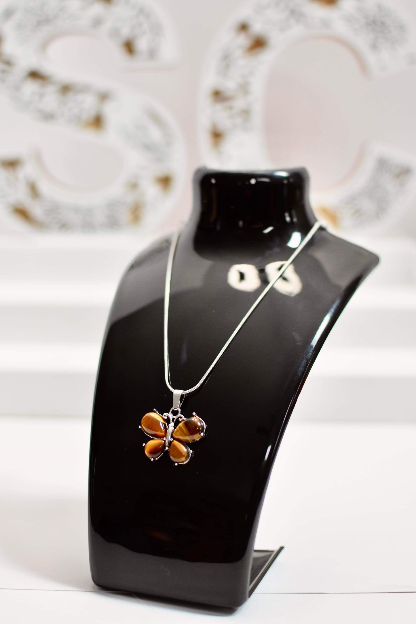 Stainless Steel Tigers Eye Necklace