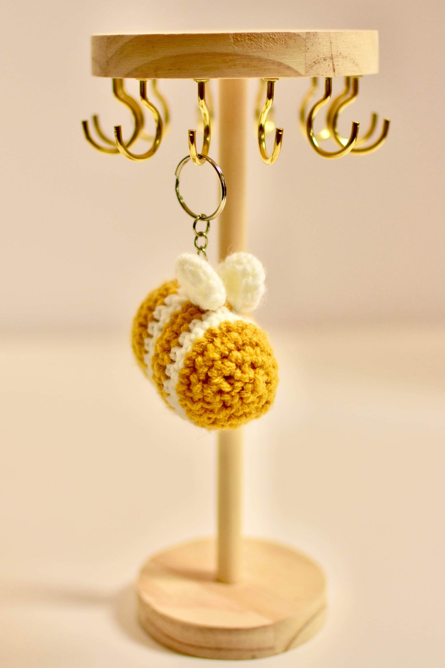 Hand-Crocheted Mini Bee Keychain