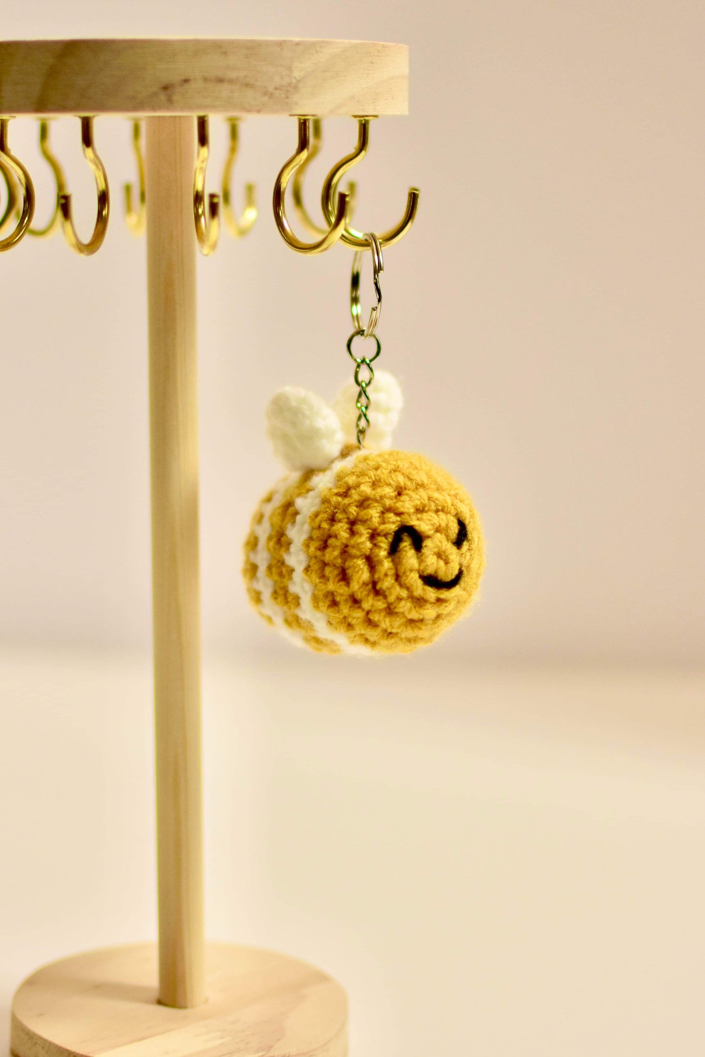 Hand-Crocheted Mini Bee Keychain