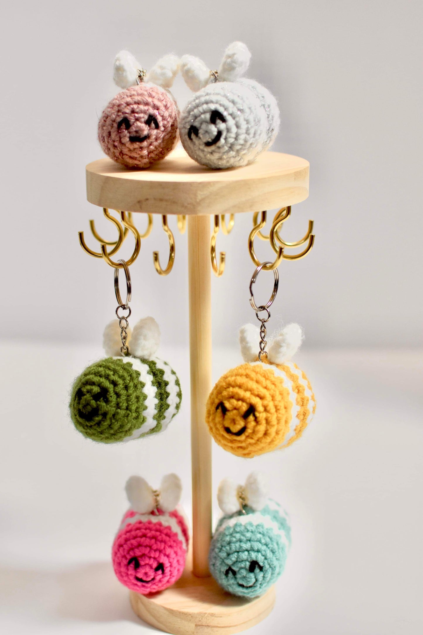 Hand-Crocheted Mini Bee Keychain