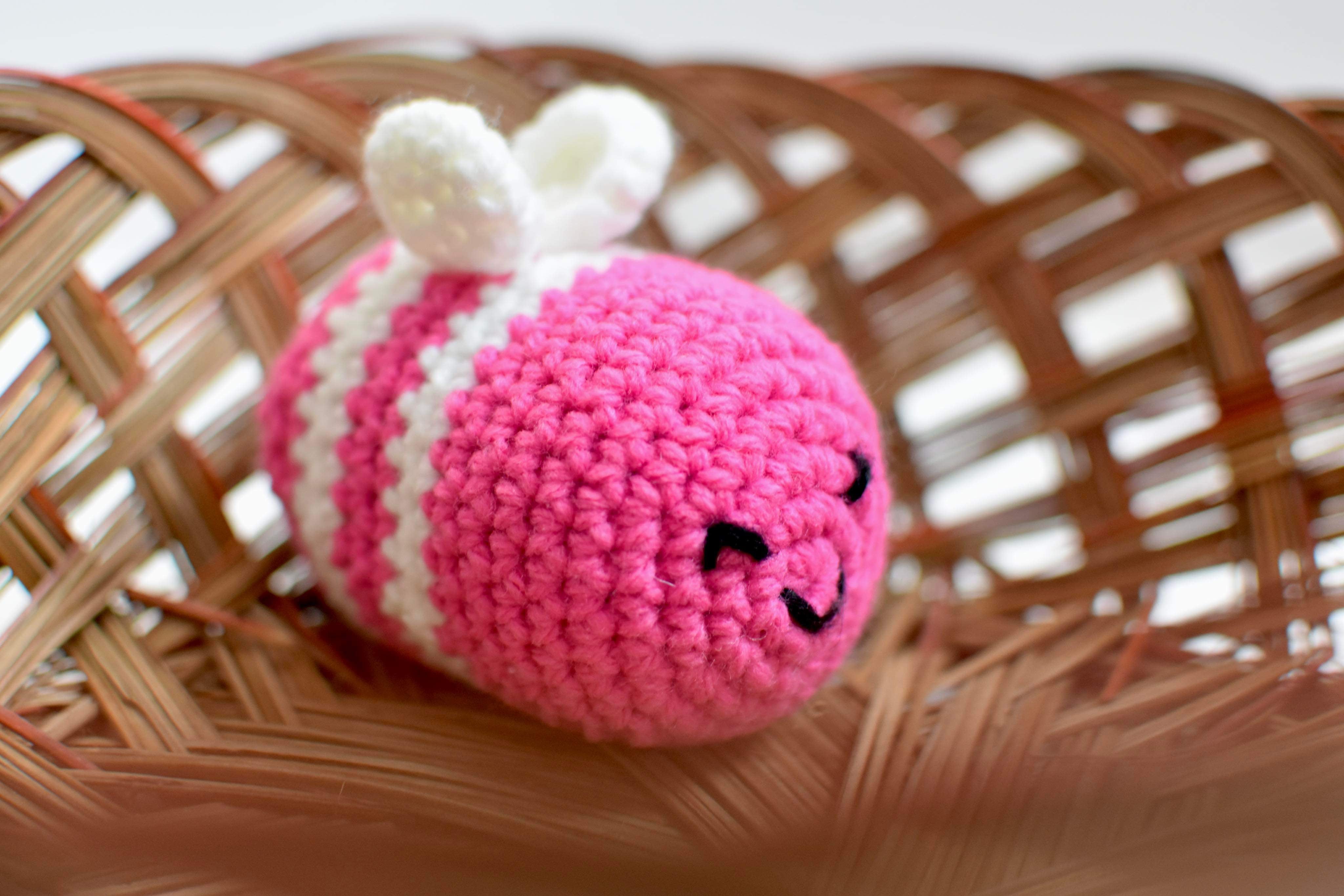 Lovely adorable pink bee amigurumi factory handmade canvas fabric woven amigurumi