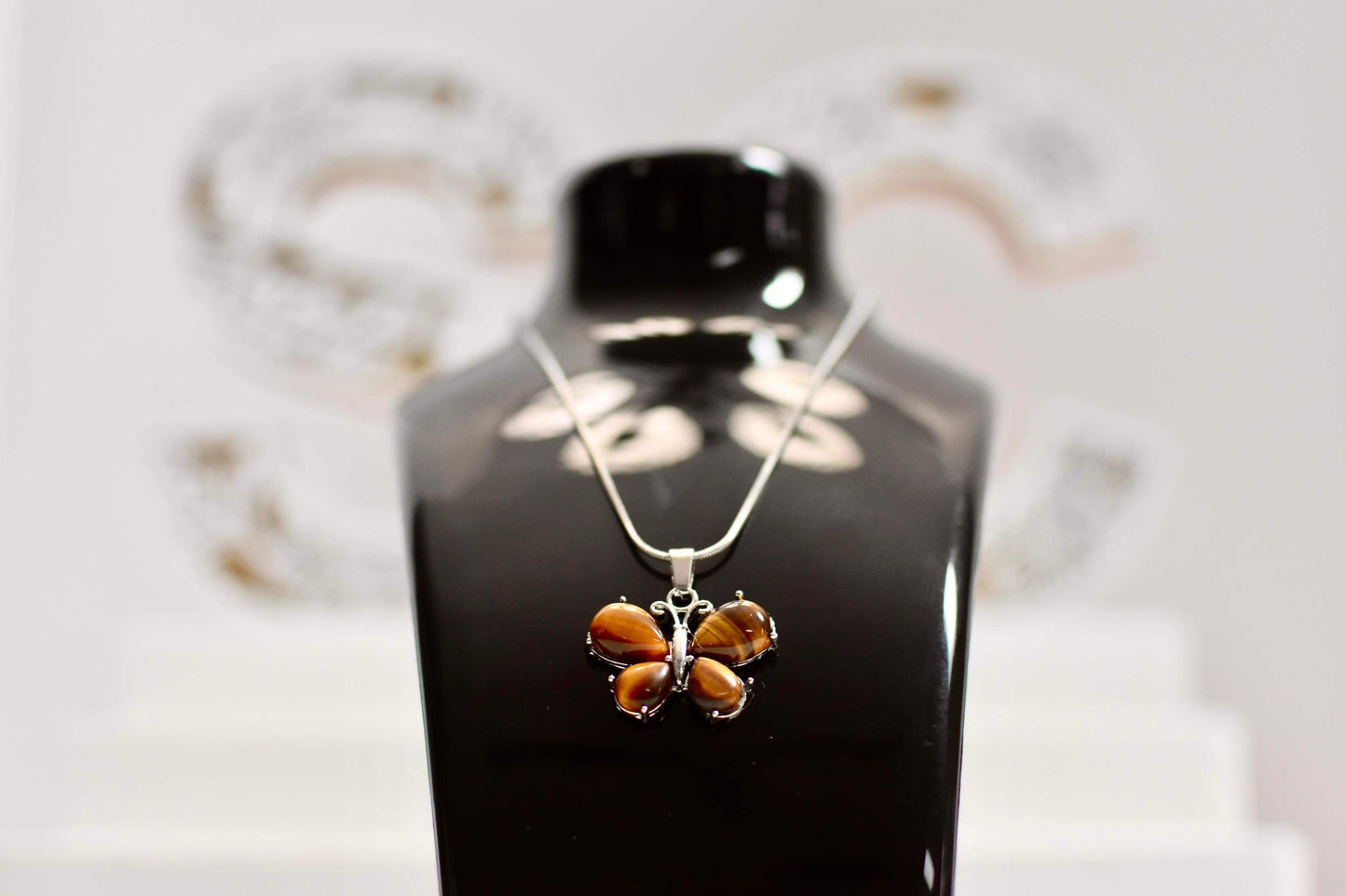 Stainless Steel Tigers Eye Necklace