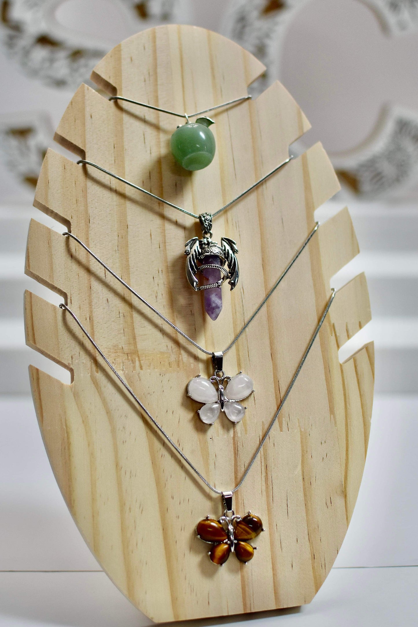 Stainless Steel Aventurine Apple Necklace